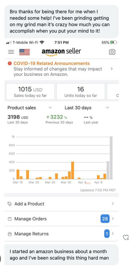 Abraham started scaling his story and hit $1000/day in no time.